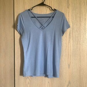 Light Blue Criss Cross Tee